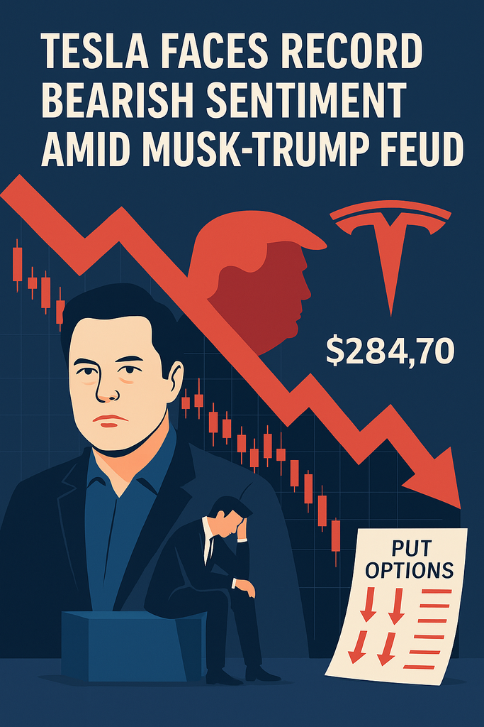 Tesla Faces Record Bearish Sentiment Amid Musk-Trump Feud